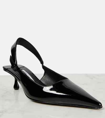 Shop Jimmy Choo Amel 50 Pat Leather Slingback Pumps In Black