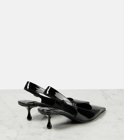 Shop Jimmy Choo Amel 50 Pat Leather Slingback Pumps In Black