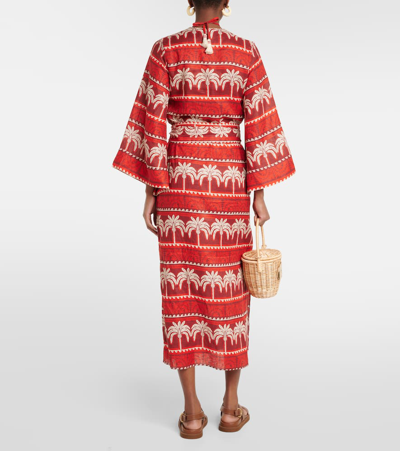 Shop Johanna Ortiz Printed Linen Maxi Dress In Multicoloured
