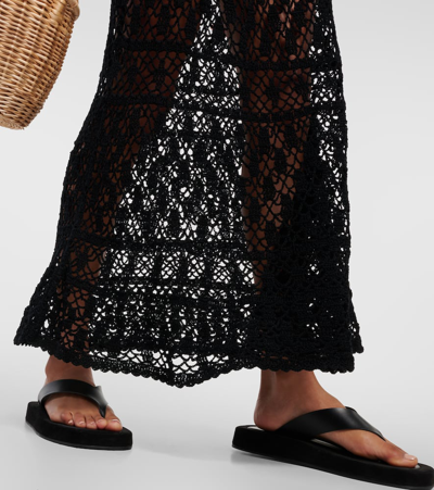 Shop Anna Kosturova Bianca Crochet Maxi Dress In Black