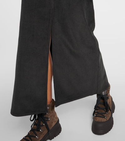 Brunello Cucinelli Cotton Corduroy Maxi Skirt In Black