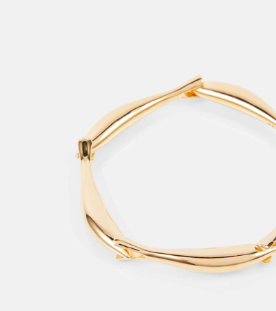 Shop Bottega Veneta Sardine Cuff Bracelet In Gold