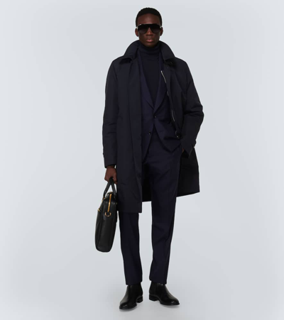 Shop Tom Ford Faille Raincoat In Blue