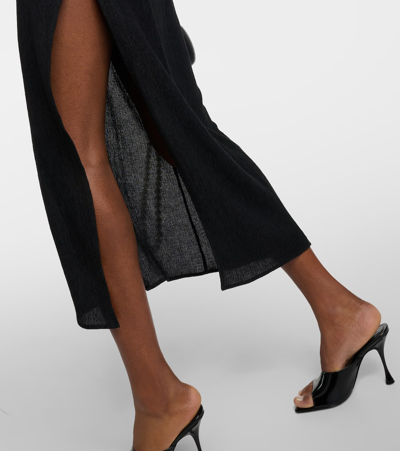 Magda Butrym Pearl-detail Halterneck Midi Dress In Black