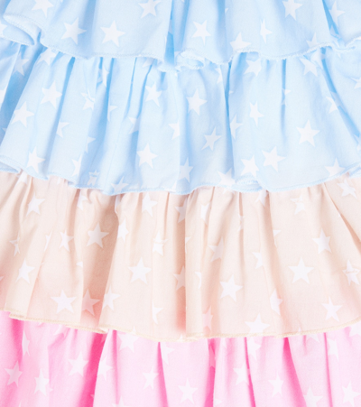 Monnalisa Ruffled Cotton Dress In Multicoloured