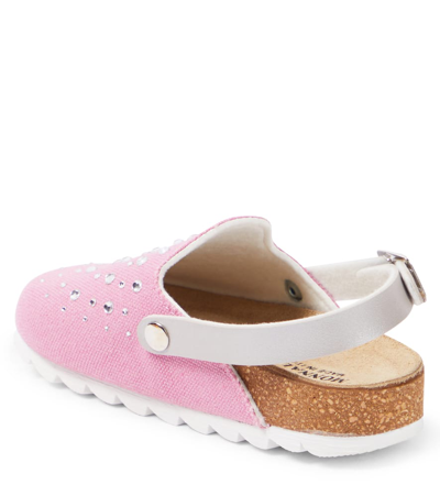 Monnalisa Embellished Slingback Clogs In Pink
