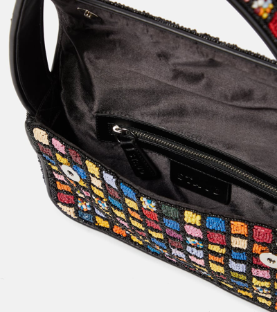 Shop Staud Tommy Beaded Shoulder Bag In Multicoloured