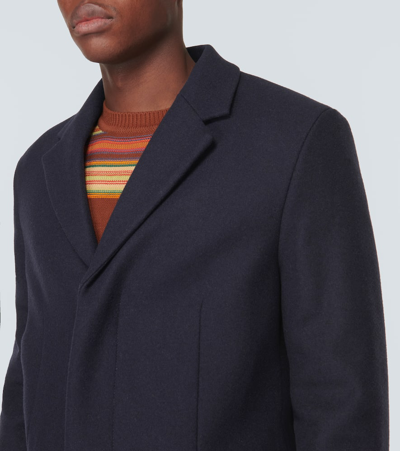 Shop Acne Studios Single-breasted Wool-blend Coat In Blue