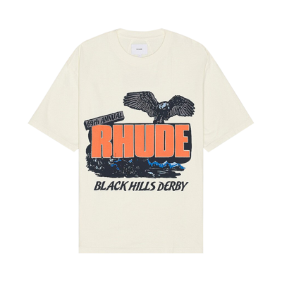 Pre-owned Rhude Black Hills Rally Tee 'vintage White'