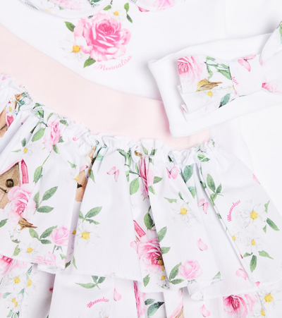 Monnalisa Baby Bodysuit, Skirt, And Headband Set In Multicoloured