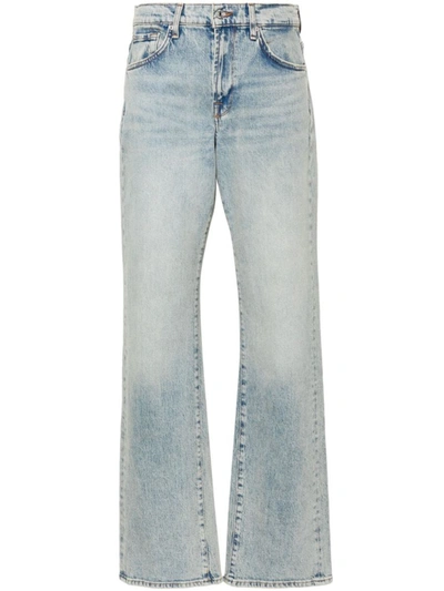 Shop 7 For All Mankind Tess Wide-leg Denim Jeans In Clear Blue