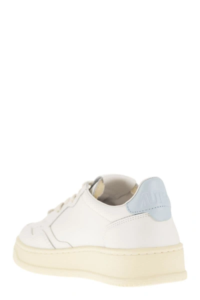 Shop Autry Medalist Low - Leather Sneakers In White/light Blue