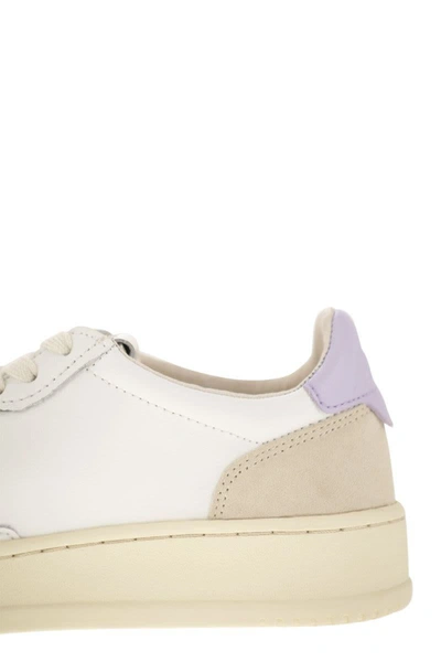 Shop Autry Medalist Low - Leather Sneakers In White/lilac