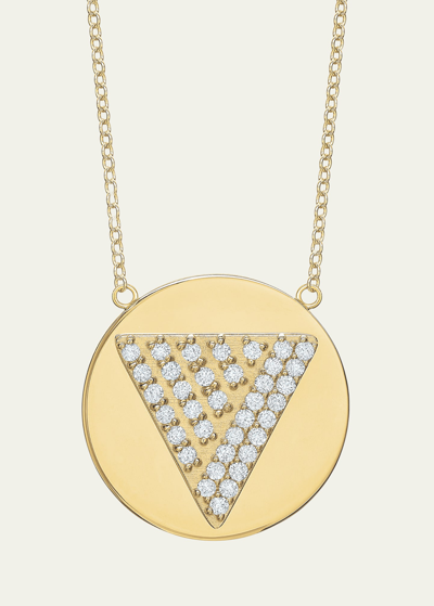 Shop Tracee Nichols 14k Gold Love Triangle Diamond Token Necklace In Yellow Gold