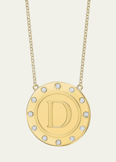 Shop Tracee Nichols 14k Gold Initial Token Necklace With Diamonds