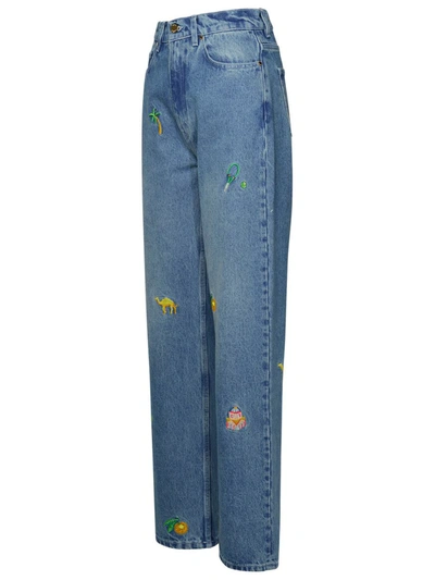 Shop Casablanca Jeans Embroidery In Blue