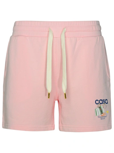 Shop Casablanca 'equipement Sportif' Pink Organic Cotton Shorts