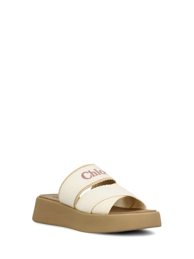 Shop Chloé Sandals In Beige-white