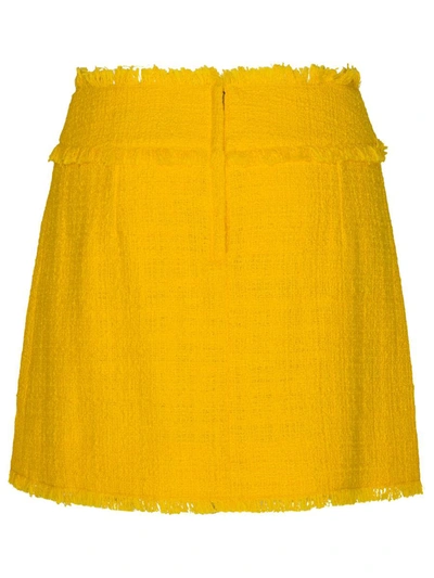 Shop Dolce & Gabbana Yellow Cotton Blend Miniskirt