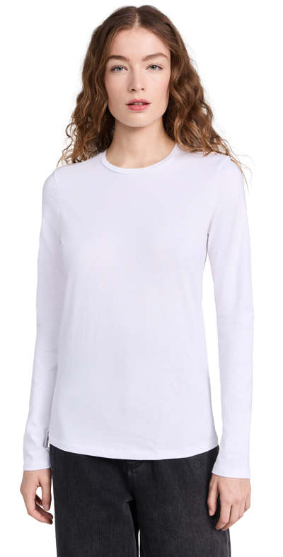 Shop Tibi Long Sleeve Fitted T-shirt White