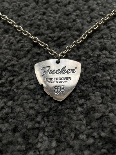 Pre-owned Undercover 2001ss “chaotic Discord” Fucker Pick Necklace In Silver