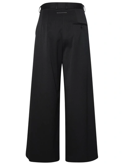 Shop Mm6 Maison Margiela Black Virgin Wool Blend Tailored Trousers