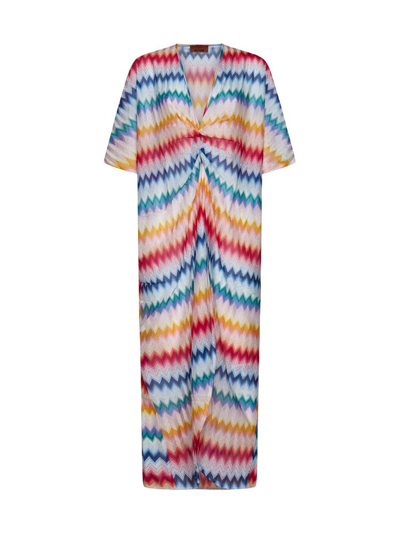 Shop Missoni Zigzag Printed Long Cover In Multi