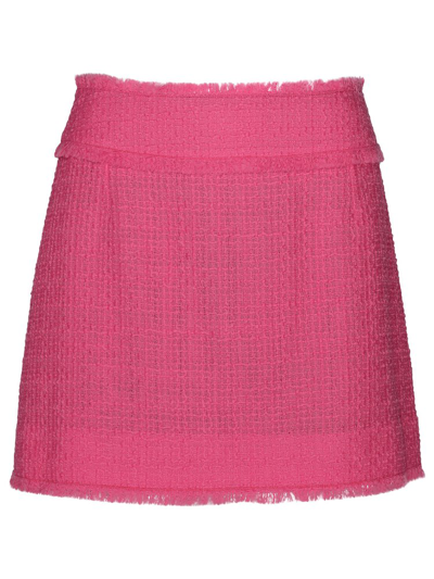 Shop Dolce & Gabbana Raschel Tweed Mini Skirt In Pink
