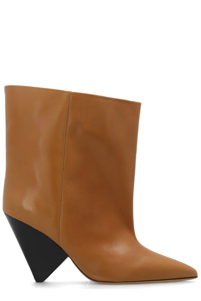 Shop Isabel Marant Miyao Heeled Ankle Boots In Brown