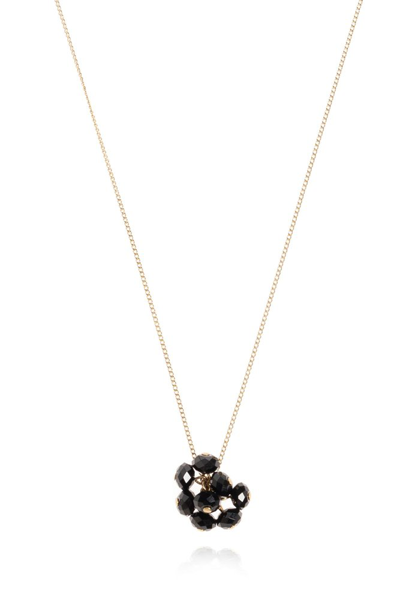 Shop Isabel Marant Crystal Drop Necklace In Gold