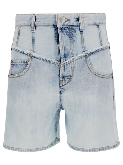 Shop Isabel Marant Oreta High Waist Shorts In Blue