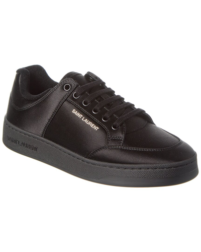 Shop Saint Laurent Sl/61 Satin Sneaker In Black