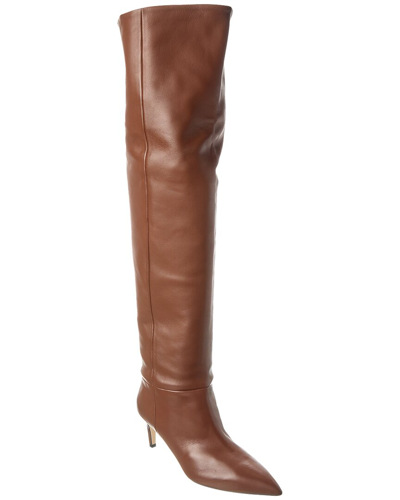 Shop Paris Texas Stiletto Leather Over-the-knee Boot In Brown