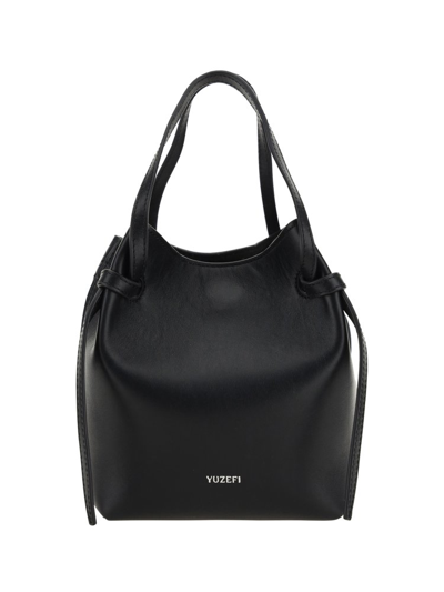 Shop Yuzefi Bulb Logo Printed Handbag In Black