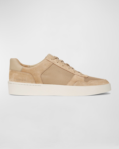 Shop Vince Men's Peyton Ii Textile And Leather Low-top Sneakers In Sandtrail Tan
