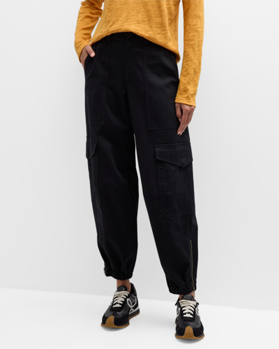 Shop Atm Anthony Thomas Melillo Washed Cotton Twill Cargo Pants In Black