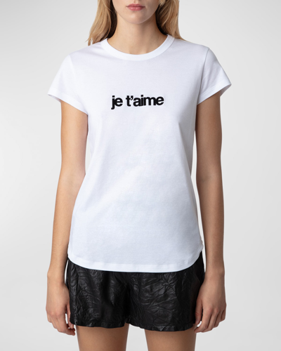 Shop Zadig & Voltaire Woop Je T'aime T-shirt In Blanc