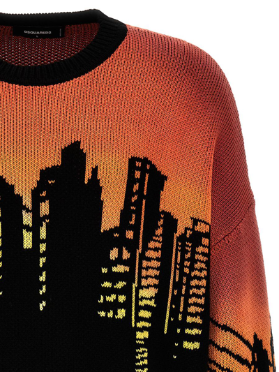 Dsquared2 Intarsia Sweater Sweaters And Cardigans Multicolor In Multicolor