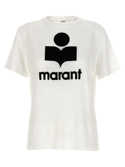 Shop Isabel Marant Étoile 'zewel' T-shirt In White/black