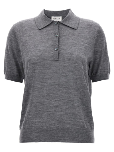 Shop P.a.r.o.s.h . Knitted Polo Shirt In Gray