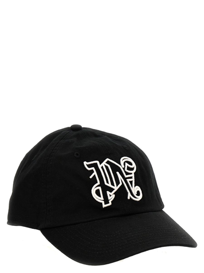 Shop Palm Angels 'monogram' Cap In White/black