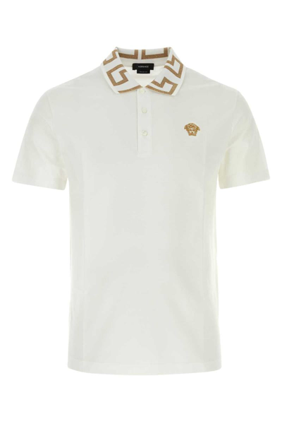 Shop Versace Polo In White