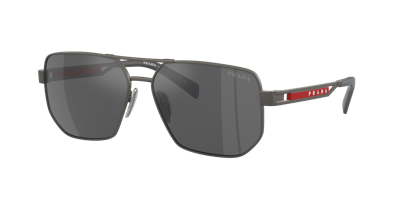 Shop Prada Linea Rossa Man Sunglasses Ps 51zs In Grey Mirror Silver