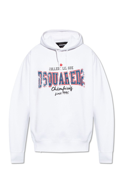 Shop Dsquared2 College League Cool Fit Hoodie In White