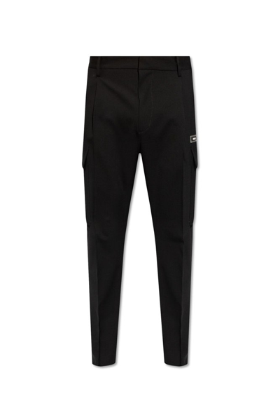 Shop Dsquared2 Logo Patch Pleated Trousers In Black