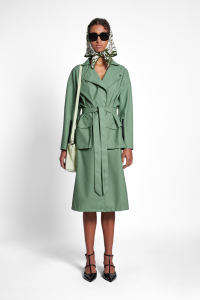 Stutterheim Kista Trench Coat In Loden Green