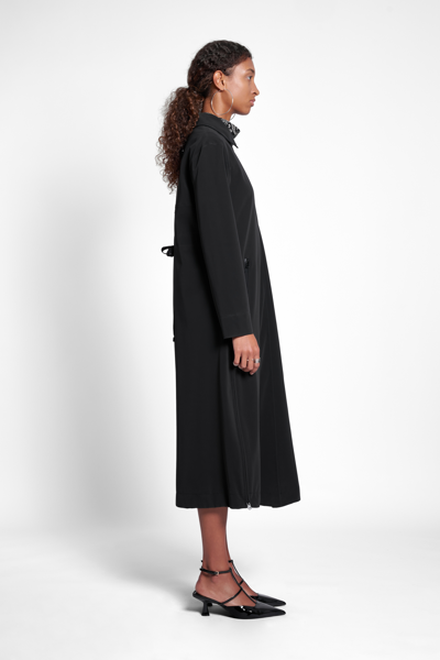 Stutterheim Hornstull Matte Long Raincoat In Black