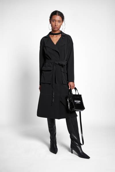 Shop Stutterheim Kista Matte Trench Coat In Black