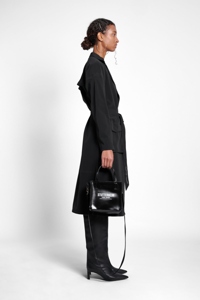 Stutterheim Kista Matte Trench Coat In Black