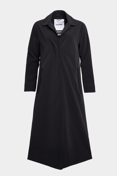Stutterheim Hornstull Matte Long Raincoat In Black